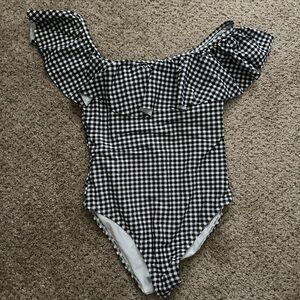 Gingham Ruffle One Piece Swim